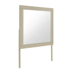 Natural Wood Square Frame Mounted Dresser Mirror - 35-inch