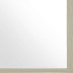 Natural Wood Square Frame Mounted Dresser Mirror - 35-inch