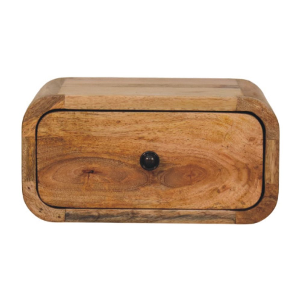 Oak Solid Wood One Drawer Floating Nightstand - 12-inch