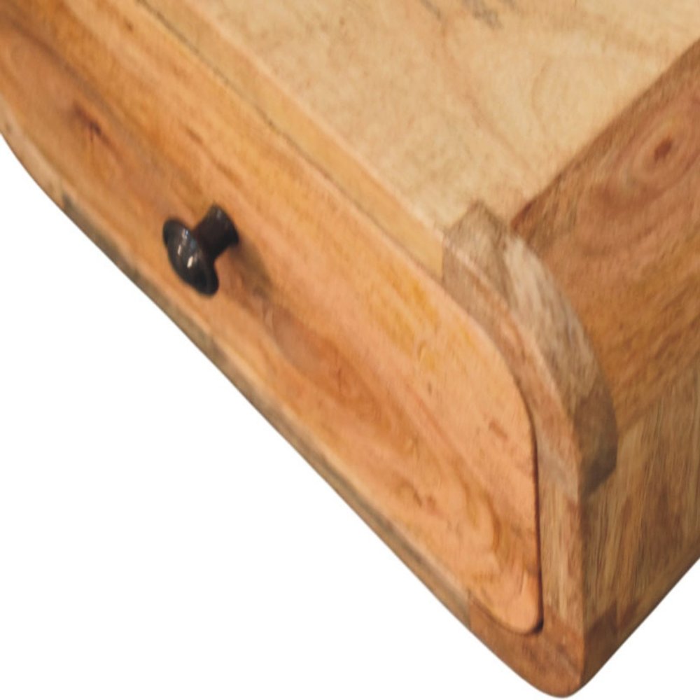 Oak Solid Wood One Drawer Floating Nightstand - 12-inch