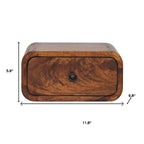 Chestnut Solid Wood One Drawer Floating Nightstand - 12-inch