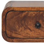 Chestnut Solid Wood One Drawer Floating Nightstand - 12-inch