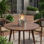 Silver Stainless Steel Bioethanol Portable Firepit - 11-inch