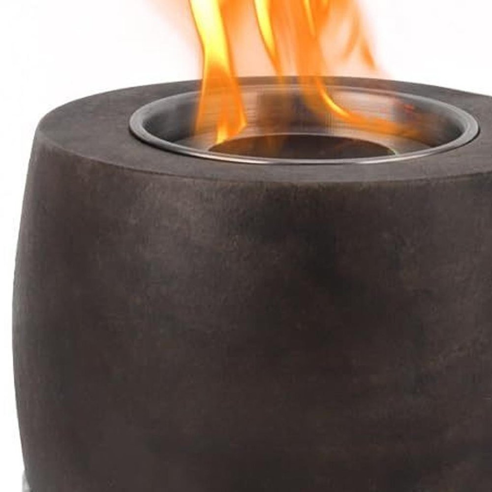 8000 Btu 7 Black Stainless Steel Bio-Ethanol Fuel Portable Round Fire Pit