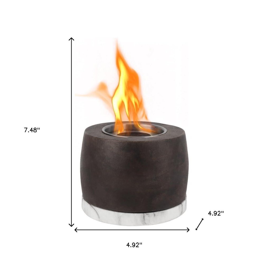 8000 Btu 7 Black Stainless Steel Bio-Ethanol Fuel Portable Round Fire Pit