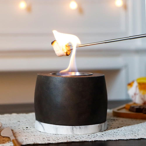 8000 Btu 7 Black Stainless Steel Bio-Ethanol Fuel Portable Round Fire Pit