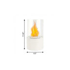 White and Clear Stainless Steel and Glass Bioethanol Portable Tabletop Firepit