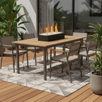 8000 Btu 18 Black and White Glass and Stainless Steel Bio-Ethanol Fuel Portable Rectangular Fire Pit