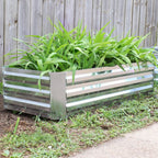 Silver Metal Rectangular Raised Garden Bed - 12 X 48-inch