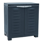 Charcoal Plastic Accent Cabinet with Two Doors - 23-inch