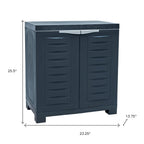 Charcoal Plastic Accent Cabinet with Two Doors - 23-inch