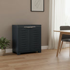 Charcoal Plastic Accent Cabinet with Two Doors - 23-inch