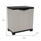 Black and Gray Plastic Accent Cabinet with Two Doors - 23-inch