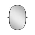 Black Aluminum Oval Adjustable Tilting Framed Accent Mirror - 32-inch