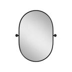 Black Aluminum Oval Adjustable Tilting Framed Accent Mirror - 32-inch