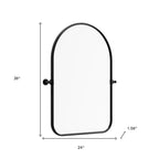 Black Metal Arch Framed Accent Mirror - 36-inch