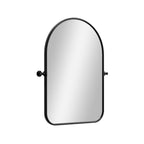 Black Arch Metal Swivel Framed Accent Mirror - 32-inch