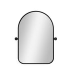 Black Arch Metal Swivel Framed Accent Mirror - 32-inch