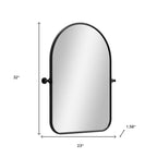 Black Arch Metal Swivel Framed Accent Mirror - 32-inch