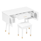 White Wood Vanity Table - 40-inch