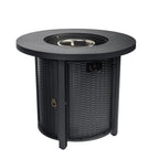 50000 Btu 30 Black Steel Propane Round Fire Pit