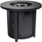 50000 Btu 30 Black Steel Propane Round Fire Pit