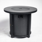 50000 Btu 30 Black Steel Propane Round Fire Pit