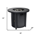 50000 Btu 30 Black Steel Propane Round Fire Pit