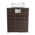 50000 Btu 24 Espresso Wicker Propane Rectangular Fire Pit