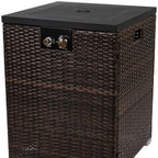 50000 Btu 22 Brown Wicker Propane Rectangular Fire Pit