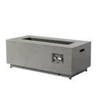 50000 Btu 42 Gray Steel Propane Rectangular Fire Pit with Cover