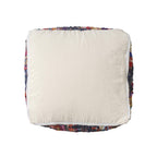 Blue Cotton and Jute Cube Pouf Ottoman - 18-inch