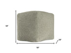 Sage Boucle Pouf Ottoman - 18-inch