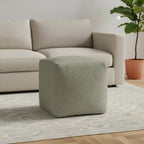 Sage Boucle Pouf Ottoman - 18-inch