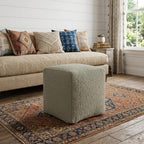 Sage Boucle Pouf Ottoman - 18-inch