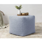 Blue Boucle Pouf Ottoman - 18-inch