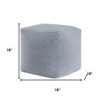 Blue Boucle Pouf Ottoman - 18-inch