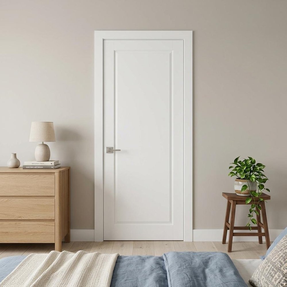 White Wood Slab Door - 80-inch