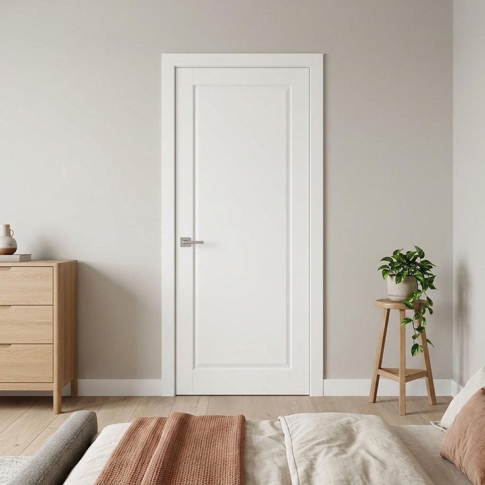 White Wood Slab Door - 80-inch