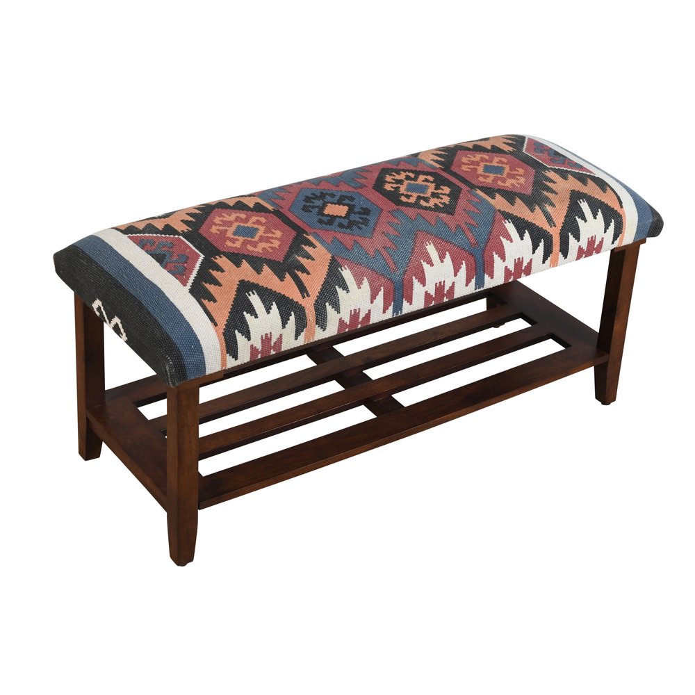 Brown Fabric and Solid Manufactured Wood Free Form Solid Furniture Set