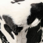 Black and White Faux Fur Cow Print Storage Ottoman - 12-inch
