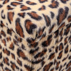 Black and Tan Faux Fur Leopard Storage Ottoman - 12-inch