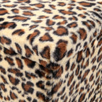 Black and Tan Faux Fur Leopard Storage Ottoman - 12-inch