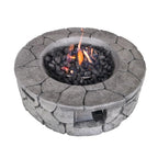 40000 Btu 28 Gray Concrete Propane Round Fire Pit with Cover