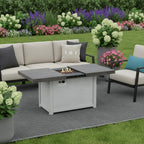 50000 Btu 45 Gray Aluminum Propane Rectangular Fire Pit with Cover