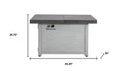 50000 Btu 45 Gray Aluminum Propane Rectangular Fire Pit with Cover