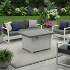 50000 Btu 45 Gray Aluminum Propane Rectangular Fire Pit with Cover