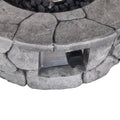 40000 Btu 28 Gray Steel Propane Round Fire Pit with Cover