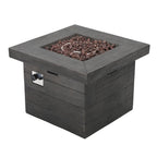 40000 Btu 32 Gray Steel Propane Rectangular Fire Pit with Cover