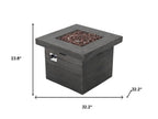 40000 Btu 32 Gray Steel Propane Rectangular Fire Pit with Cover